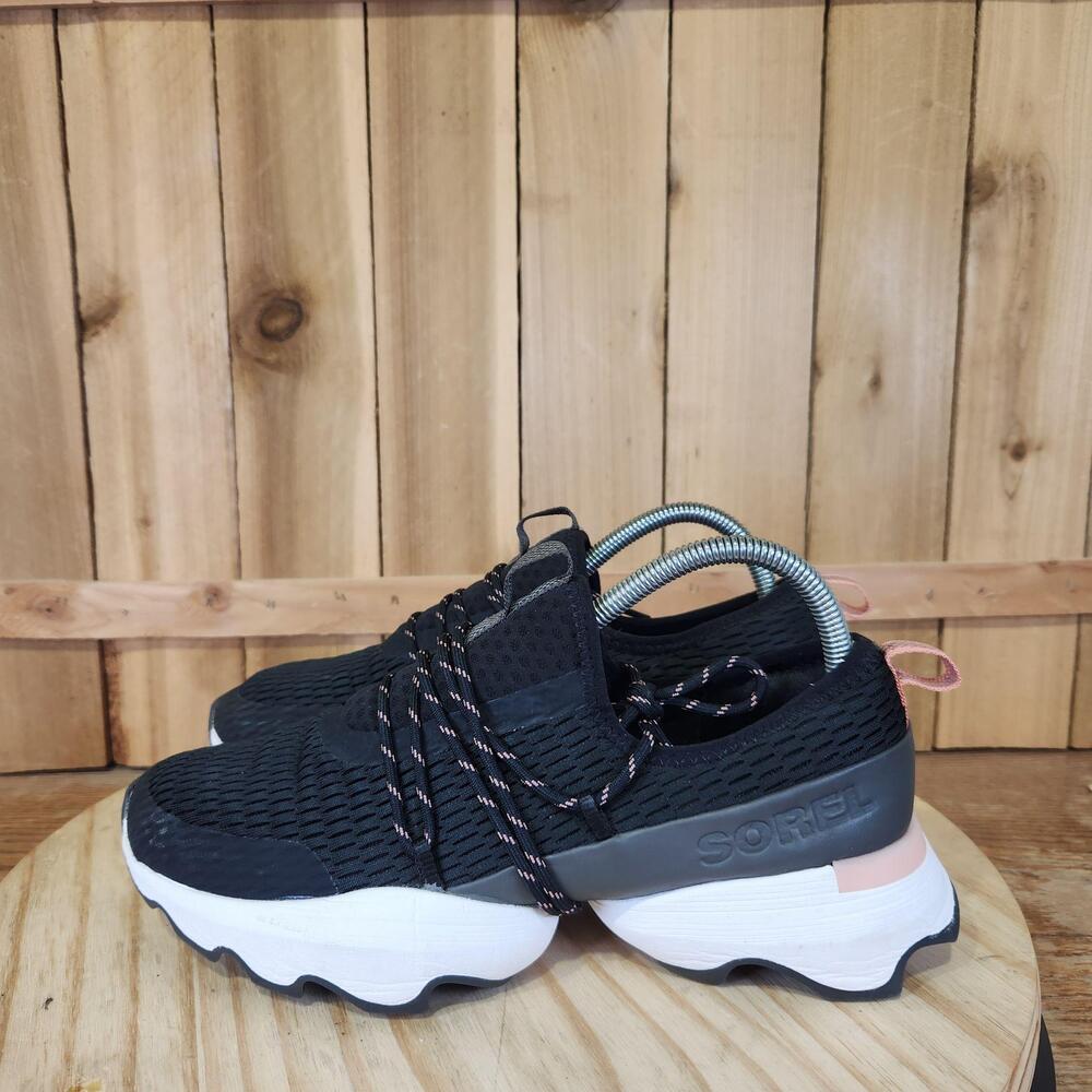 Sorel Kinetic Impact Lace Shoes Womens 9 Black Mesh Walking Sneakers Athletic